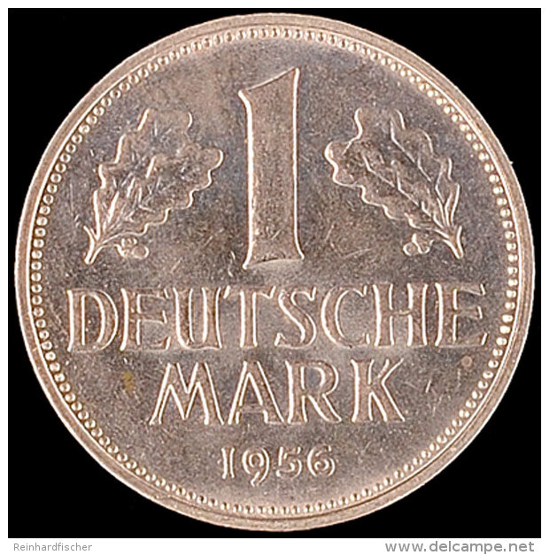 1 Mark, 1956, Pr&auml;gebuchstabe G, Vz-st., Katalog: J. 385 Vz-st1 Mark, 1956, Embossing Letter G, Extremly... - Otros & Sin Clasificación