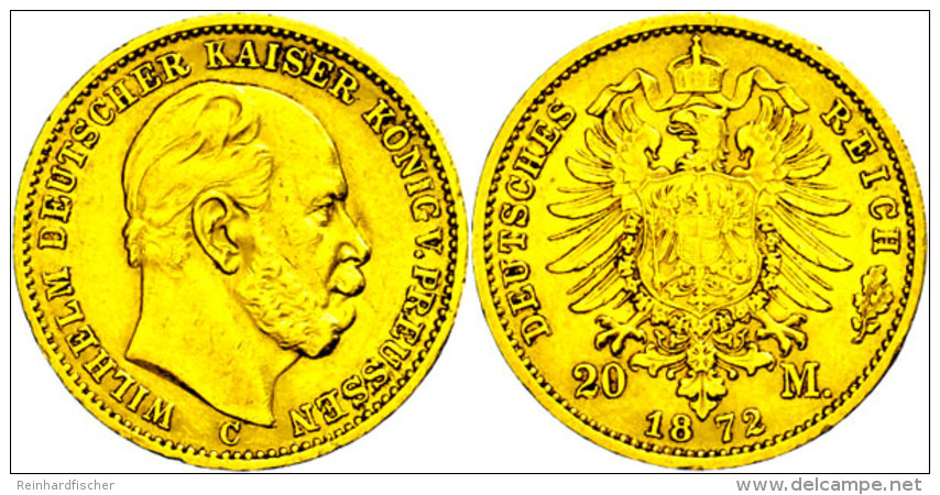 20 Mark, 1872, C, Wilhelm I., Randfehler, Ss., Katalog: J. 243 Ss20 Mark, 1872, C, Wilhelm I., Margin Fault,... - Otros & Sin Clasificación