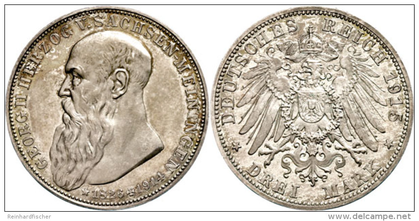 3 Mark, 1915, Georg II., Auf Seinen Tod, Wz. Kratzer, Leichte Patina, PP., Katalog: J. 155 PP3 Mark, 1915,... - Otros & Sin Clasificación