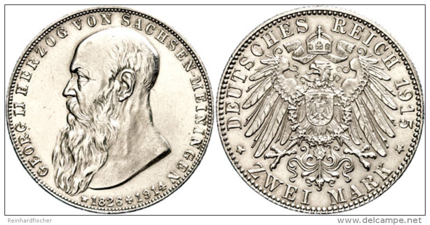 2 Mark, 1915, Georg II., Auf Seinen Tod, Vz-st., Katalog: J. 154 Vz-st2 Mark, 1915, Georg II., On His Death,... - Otros & Sin Clasificación