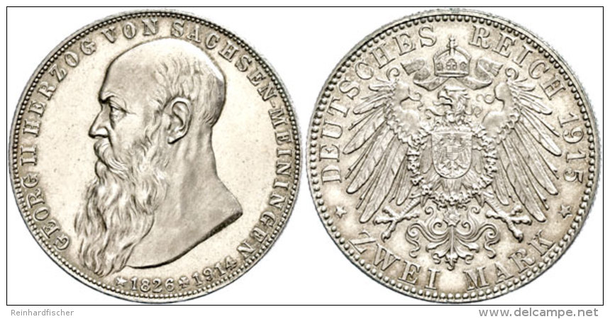 2 Mark, 1915, Georg II., Auf Seinen Tod, Avers Etwas Berieben, PP., Katalog: J. 154 PP2 Mark, 1915, Georg II.,... - Otros & Sin Clasificación