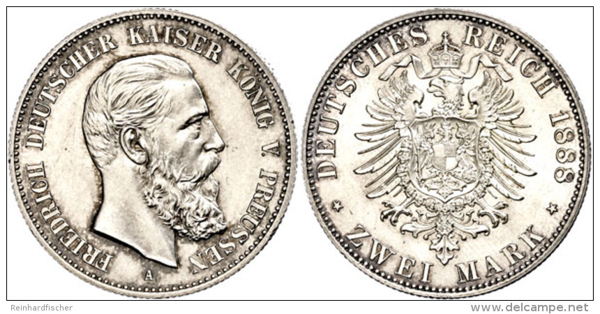 2 Mark, 1888, Friedrich III., F. St., Katalog: J. 98 2 Mark, 1888, Friedrich III., F. St., Catalogue: J. 98 - Otros & Sin Clasificación