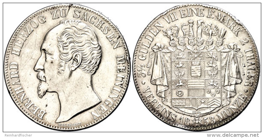 Doppeltaler, 1853, Bernhard II. Erich Freund, AKS 182, J. 446, Schwere Randfehler Und Kratzer, Ss.  SsDouble... - Otros & Sin Clasificación