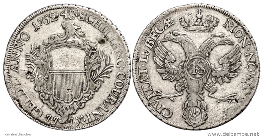 Taler (48 Schilling), 1752, Dav. 2420, Ss.  SsThaler (48 Shilling), 1752, Dav. 2420, Very Fine.  Ss - Otros & Sin Clasificación