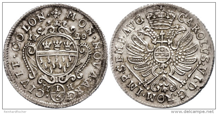 1/6 Taler, 1720, Mit Titel Karls VI., Noss 600a, Schr&ouml;tlingsfehler Am Rand, Vz.  Vz1 / 6 Thaler, 1720,... - Otros & Sin Clasificación