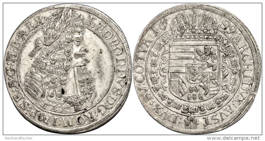 Taler, 1699, Leopold I., Dav. 1003, Ss.  SsThaler, 1699, Leopold I., Dav. 1003, Very Fine.  Ss - Austria