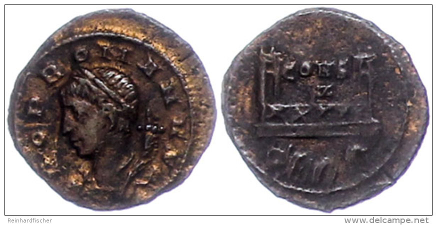 Populus Romanus, 307-337, 1/4 Follis (1g), Constantinopel. Av: B&uuml;ste Mit F&uuml;llhorn &uuml;ber Der Linken... - Otros & Sin Clasificación