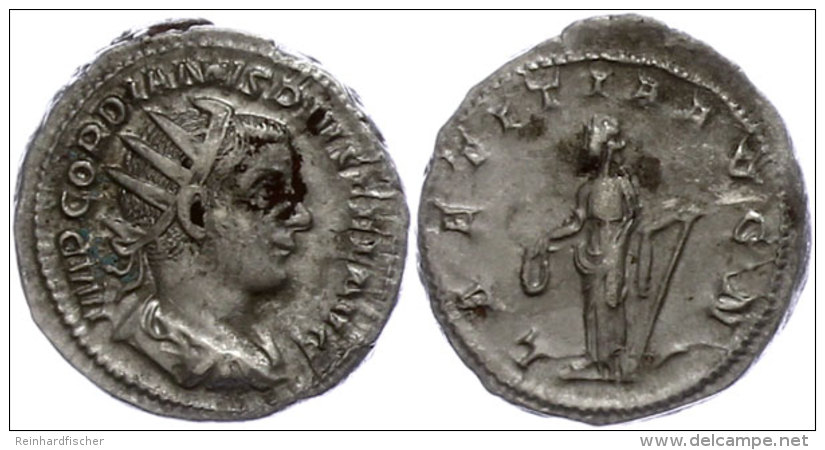 Gordianus III., 238-244, Antoninianus (5,41g), Rom. Av: B&uuml;ste Nach Rechts, Darum Umschrift. Rev: Stehende... - Otros & Sin Clasificación