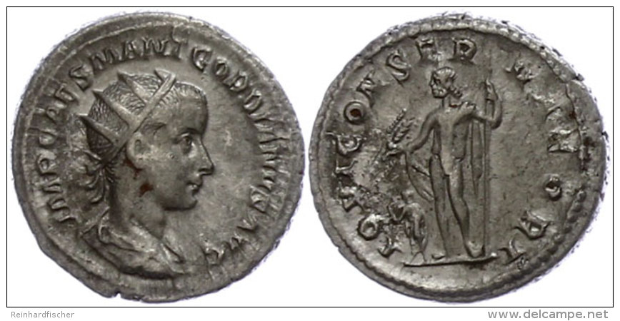 Gordianus III., 238-244, Antoninianus (4,71g), Rom. Av: B&uuml;ste Nach Rechts, Darum Umschrift. Rev: Stehender... - Otros & Sin Clasificación