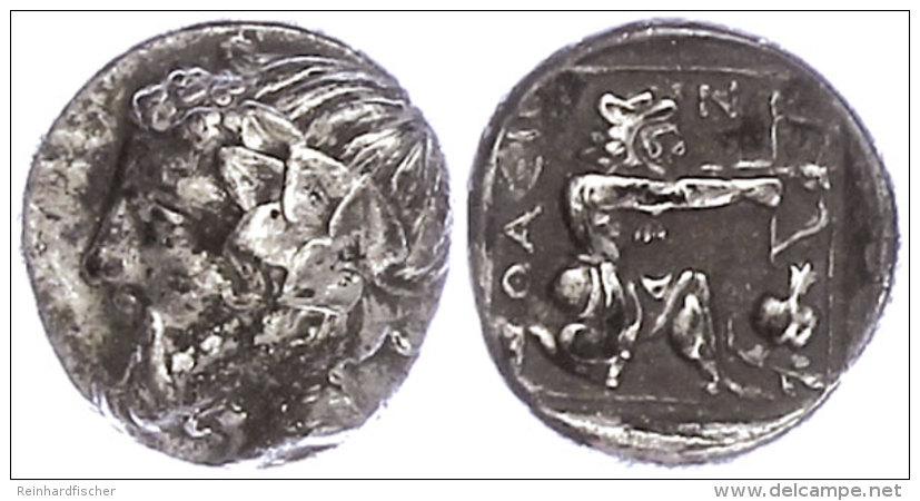 Thasus, Drachme (3,62g), Ca. 350 V. Chr. Av: Dionysoskopf Nach Links. Rev: Kniender Herakles Mit L&ouml;wenfell Und... - Non Classés