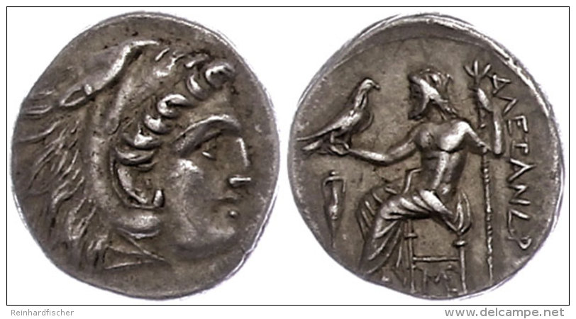 Makedonien, Lampsacus, Drachme (4,15g), 310-301 V. Chr., Alexander III. Av: Herakleskopf Mit L&ouml;wenfell Nach... - Zonder Classificatie