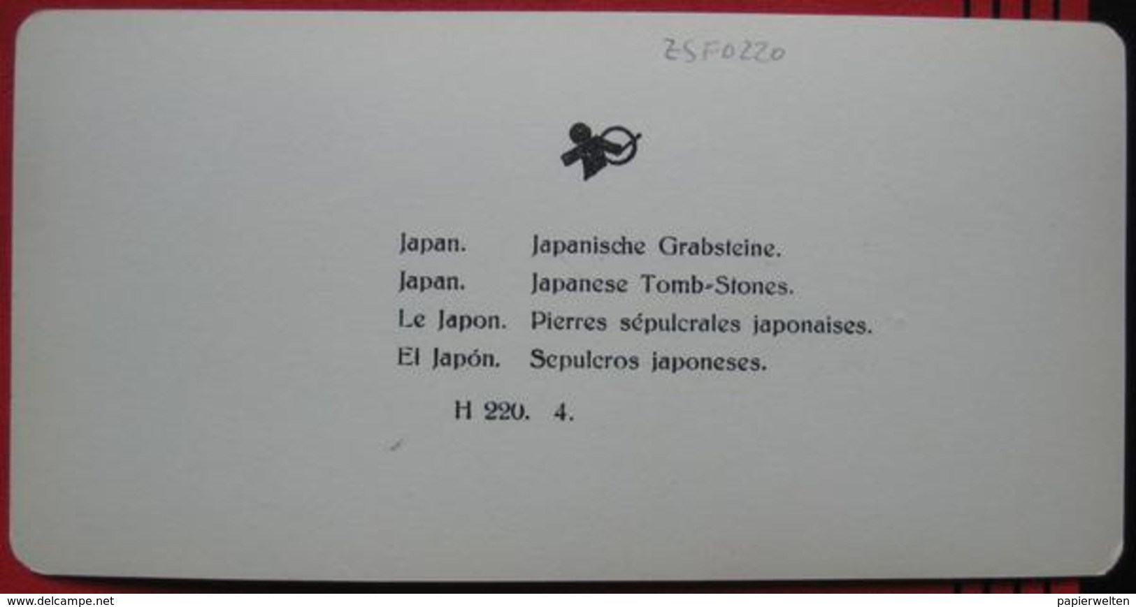 Stereofoto: Nippon / Japan - Japanese Tombstones / Japanische Grabsteine - Stereoscopio