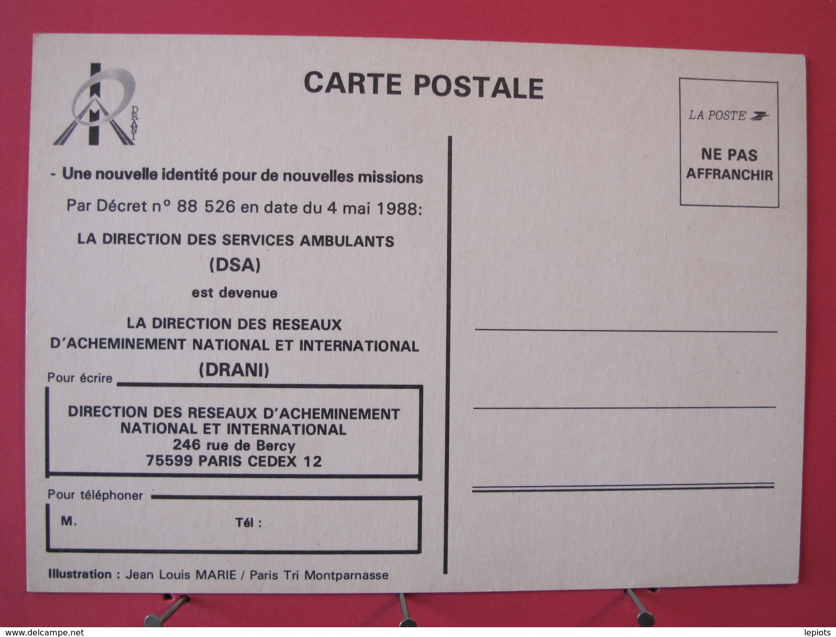 DRANI Ex DSA - Direction Des Réseaux D'Acheminement National Et International - 1988 - Route Air Fer - Autres & Non Classés