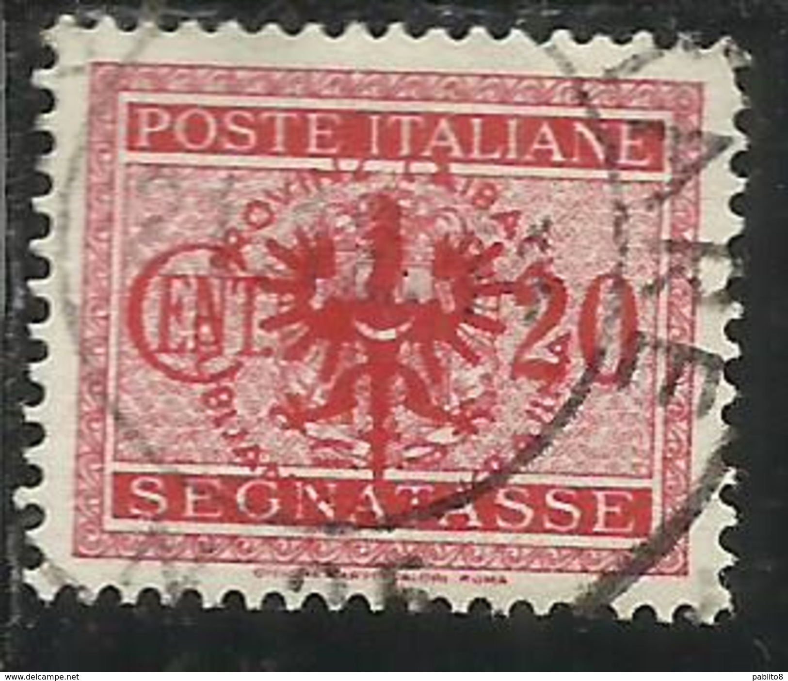 LUBIANA 1944 OCCUPAZIONE TEDESCA GERMAN OCCUPATION SEGNATASSE POSTAGE DUE TASSE TAXE CENT. 20 C USATO USED OBLITERE' - Deutsche Bes.: Lubiana