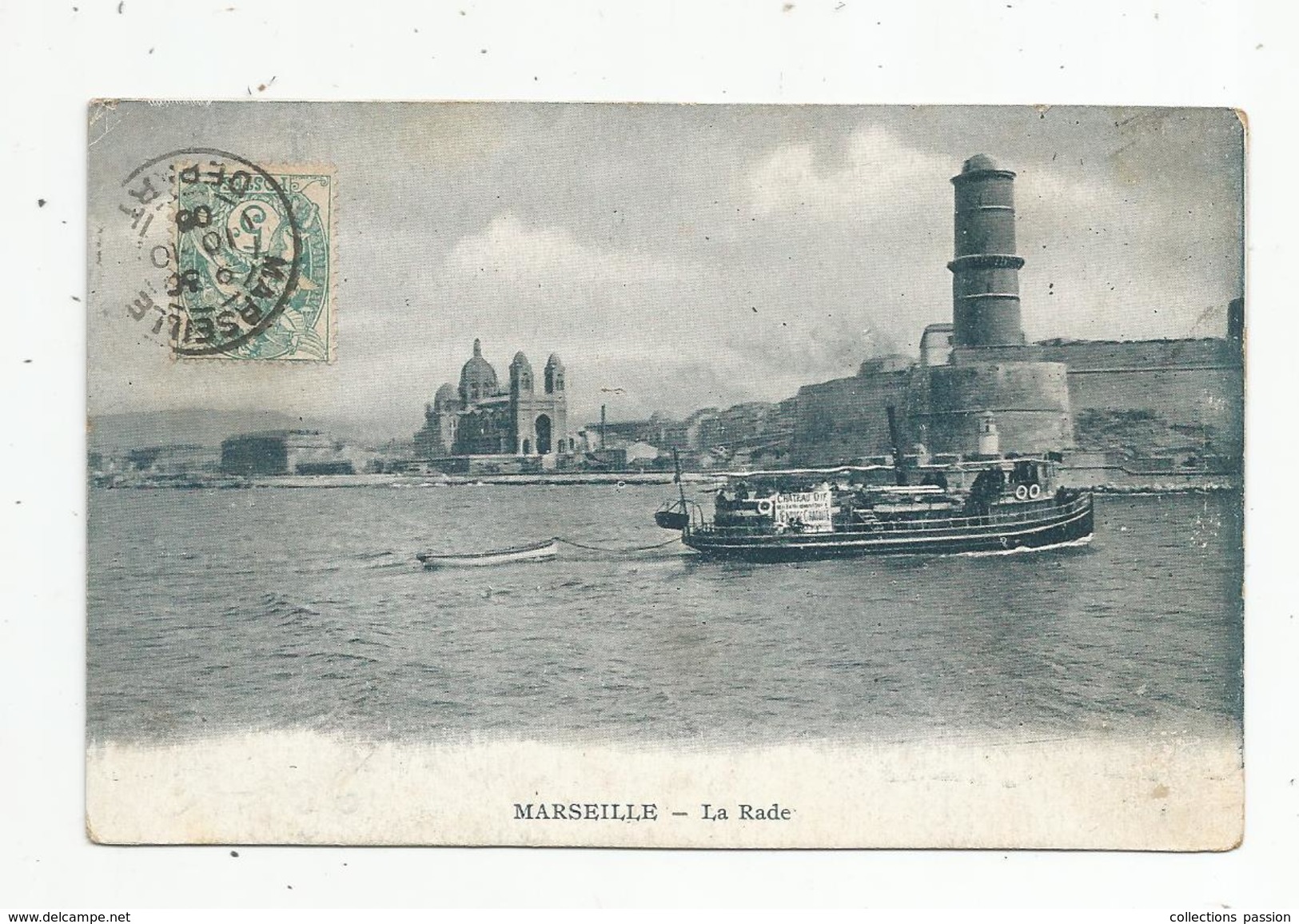 Cp, 13 , MARSEILLE , La Rade , Bateaux, Voyagée 1908 - Unclassified