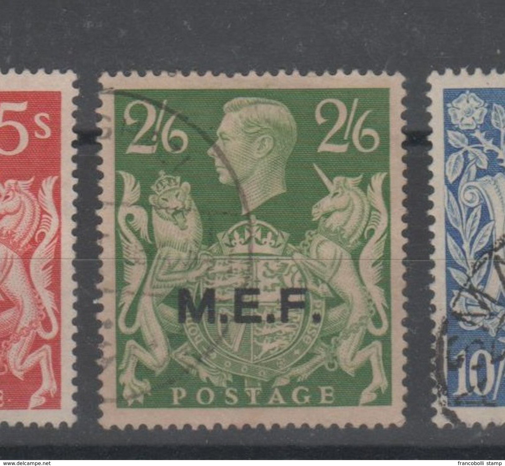 1943 MEF Colonie Occ. Straniere Franc. G.B. 2/6 Verde Giallo US - Sonstige & Ohne Zuordnung