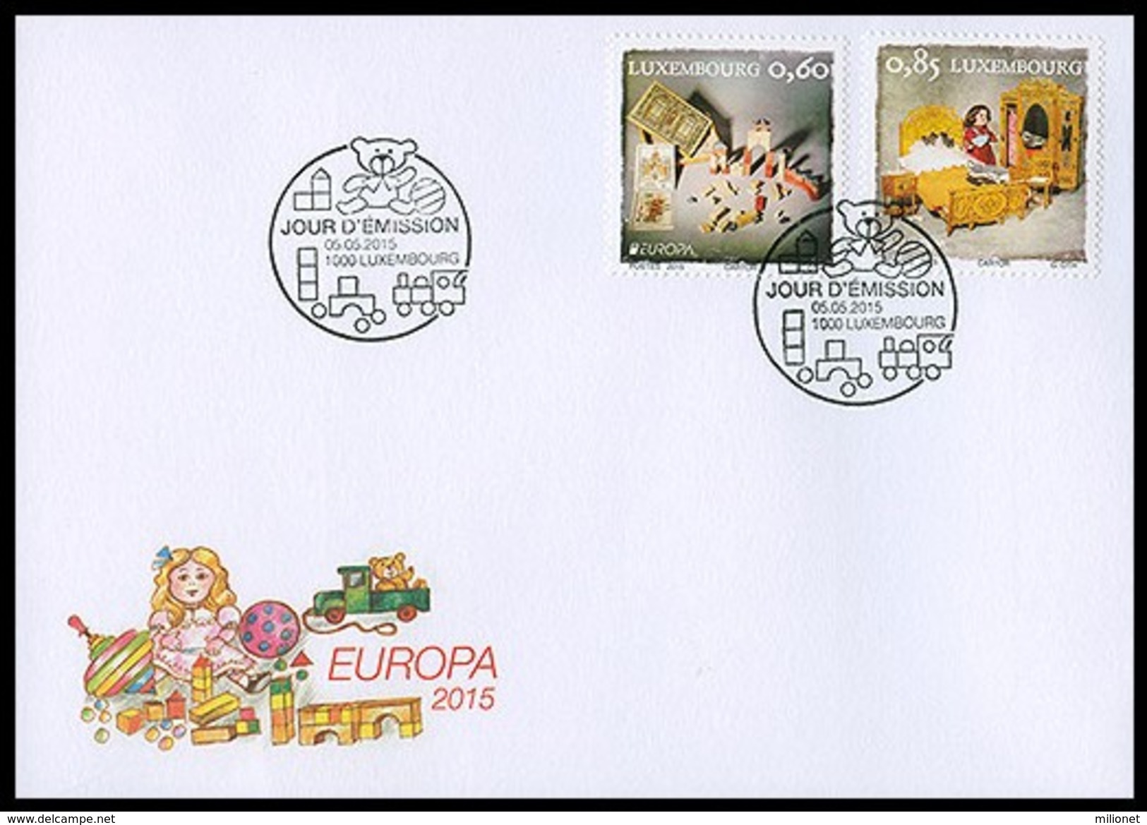 SALE!!! LUXEMBURGO LUXEMBOURG LUXEMBURG 2015 EUROPA CEPT OLD TOYS - FDC First Day Cover - 2015
