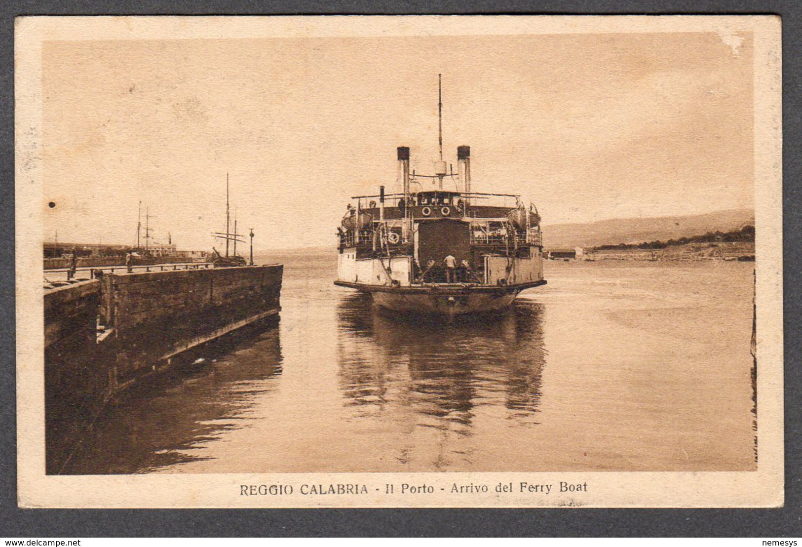 1926 REGGIO CALABRIA IL PORTO ARRIVO DEL FERRY BOAT FP V SEE 2 SCANS ANIMATA - Reggio Calabria