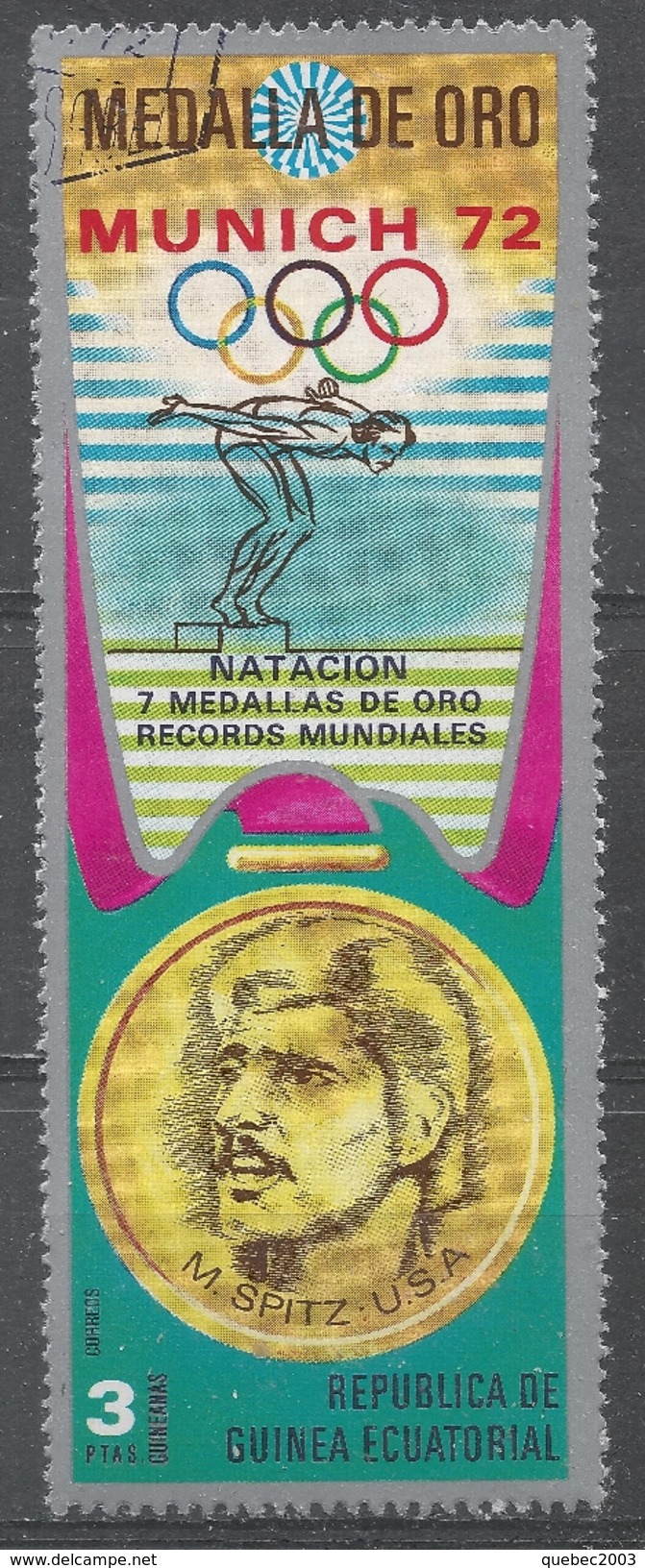 Equatorial Guinea 1972. Scott #72201 (U) M. Spitz (USA), Swimming - Equatorial Guinea