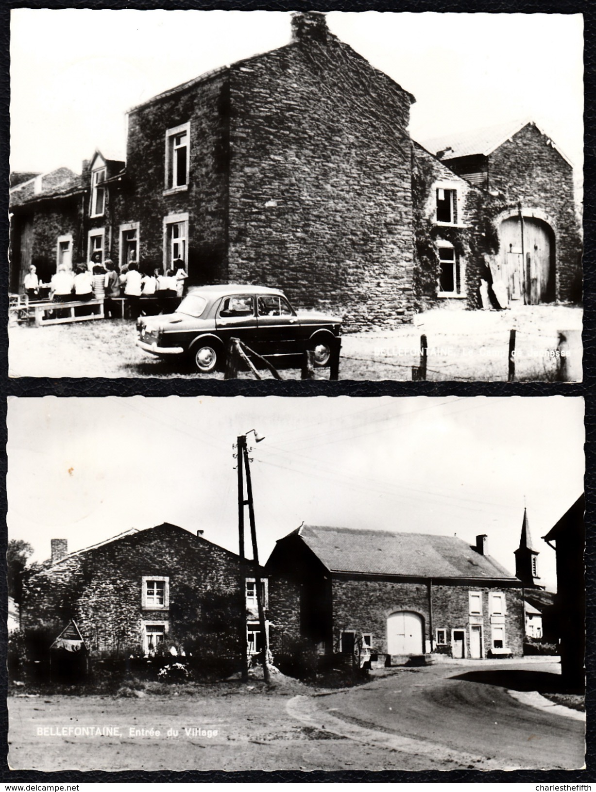 2 X CARTE PHOTO BELLEFONTAINE ( Bièvre ) - Camp De Jeunesse & Entrée De Ville - Bièvre