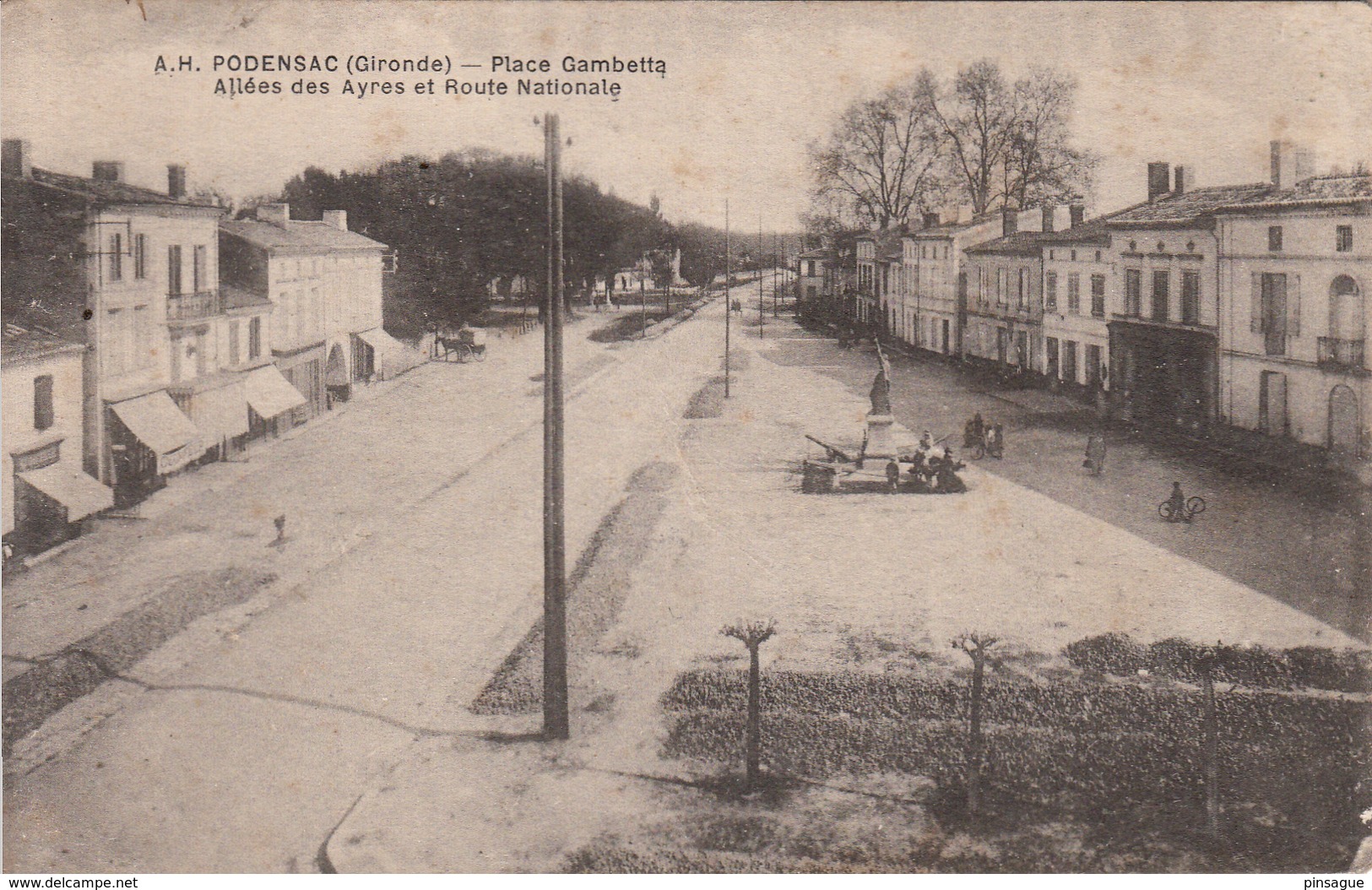 33 - PODENSAC - Place Gambetta  - Allées Des Ayres Et Route Nationale - Altri & Non Classificati