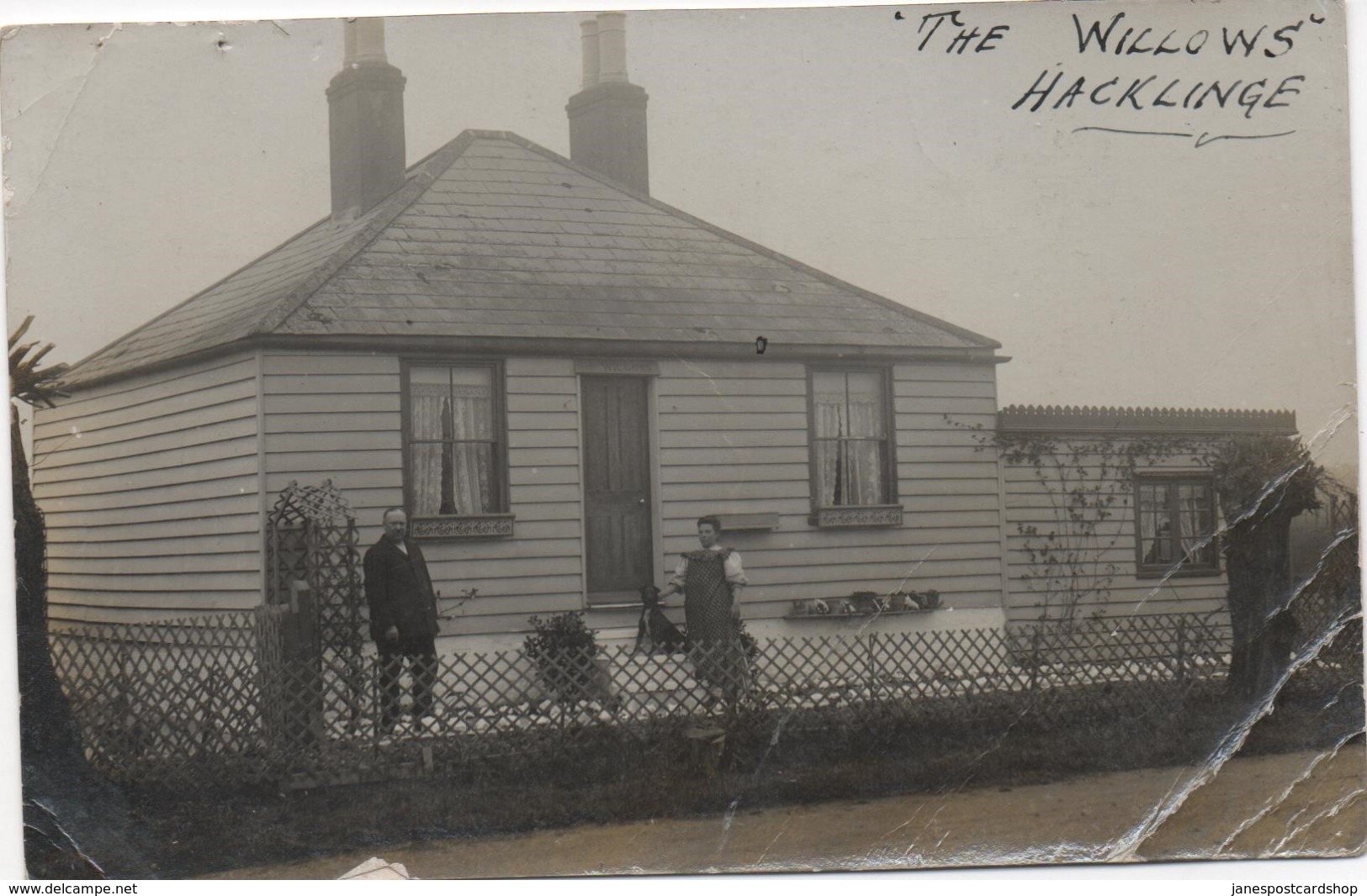 REAL PHOTOGRAPHIC POSTCARD - THE WILLOWS - HACKLINGE - NR. SANDWICH, KENT - As Per Scan - Andere & Zonder Classificatie