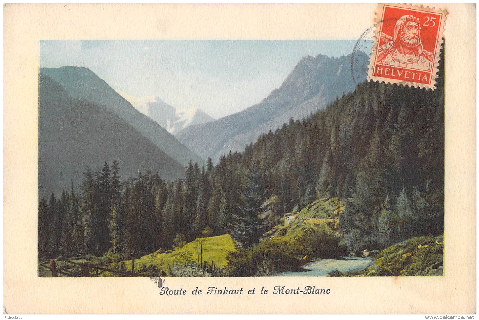 RARE ROUTE DE FINHAUT ET LE MONT BLANC / J.J 1677 EDITION JULLIEN - Finhaut