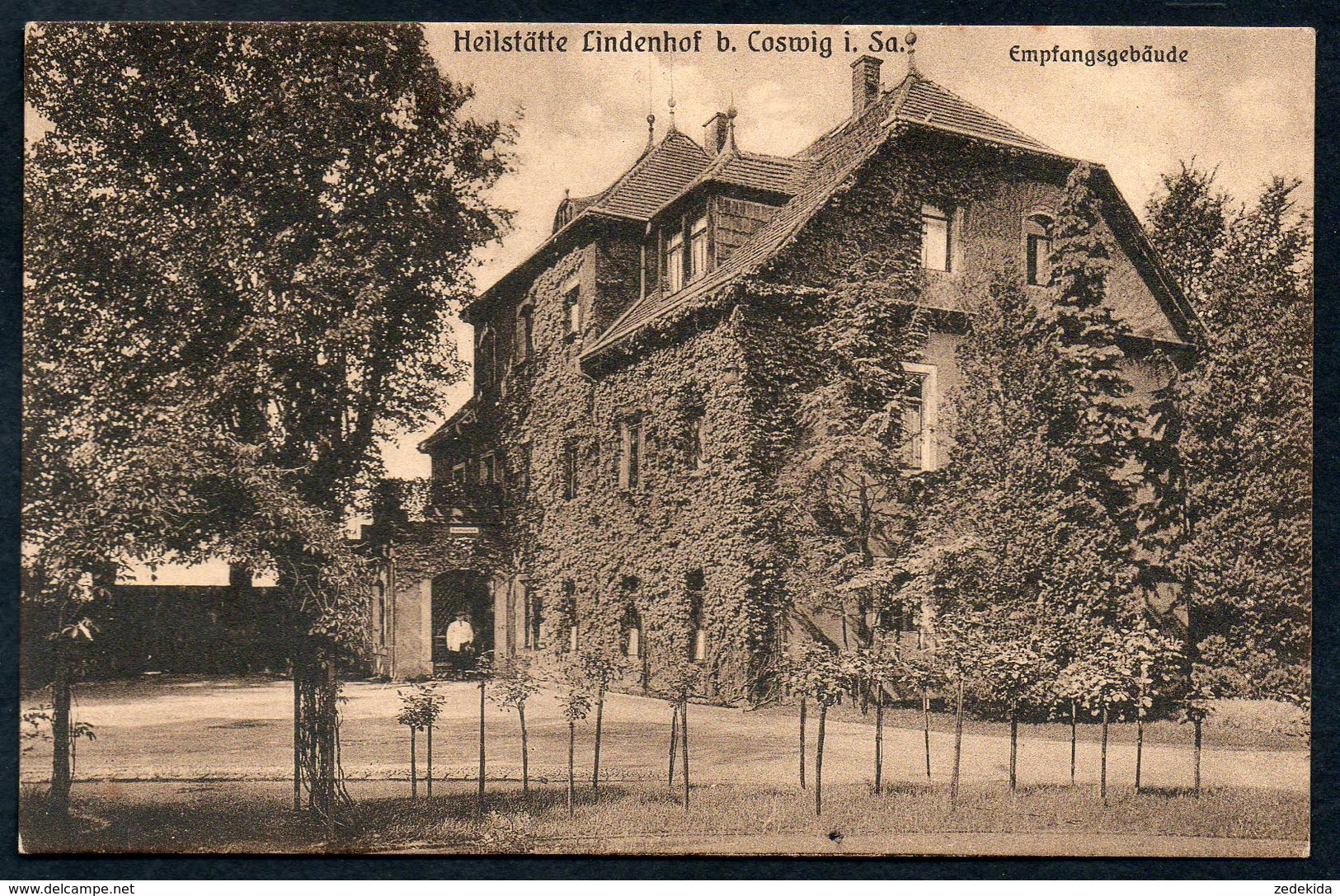 8926 - Alte Ansichtskarte - Coswig - Lindenhof Empfangsgebäude - N. Gel - Brück & Sohn - Coswig