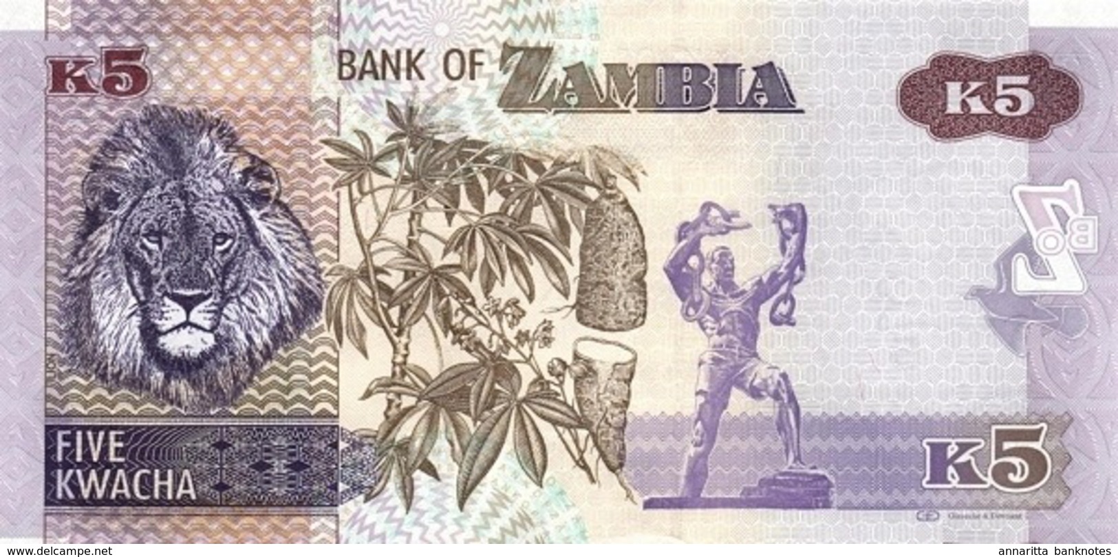 ZAMBIA 5 KWACHA 2012 (2013) P-50a UNC [ZM153a] - Zambia