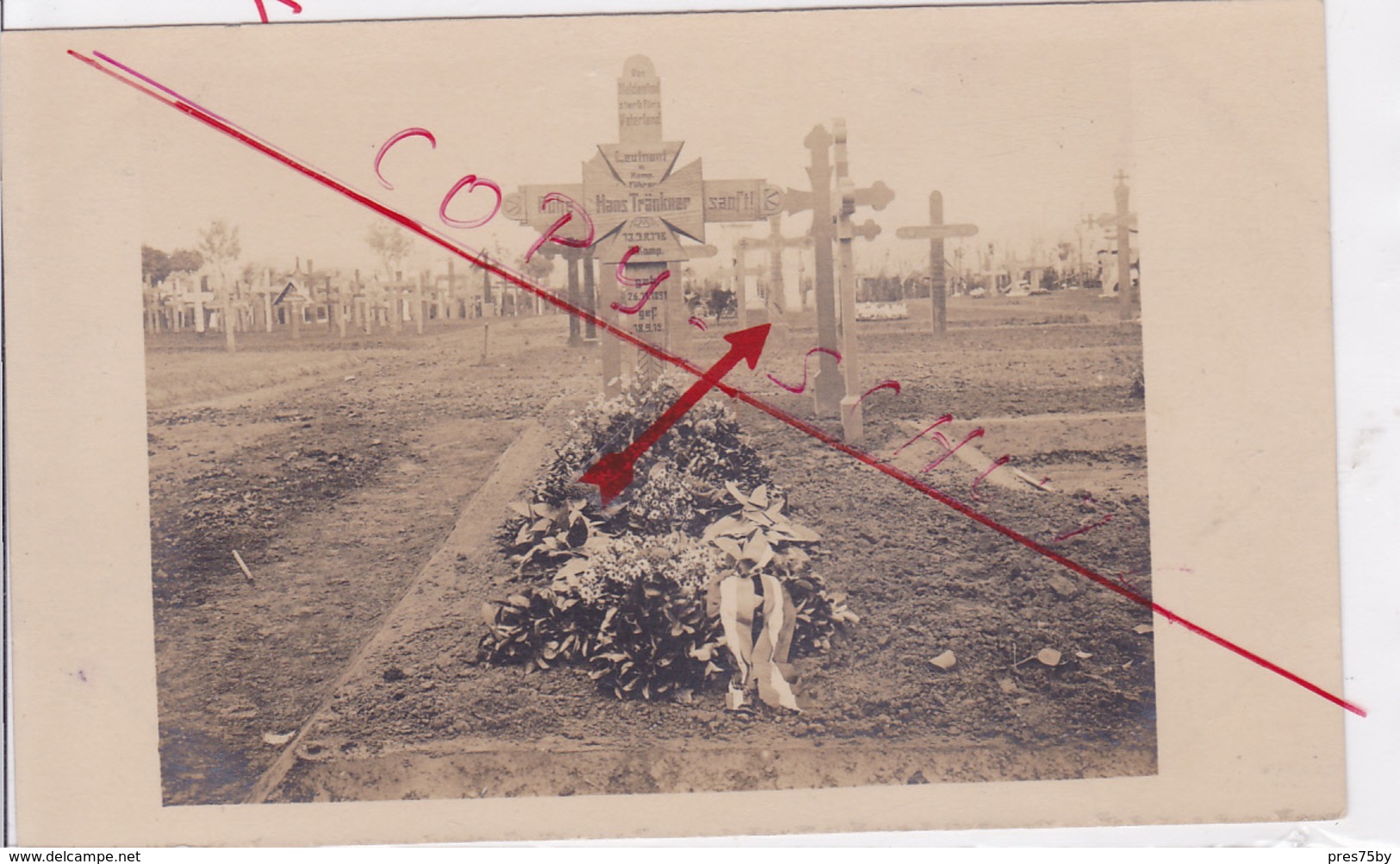 Lens Friedhof Cimetière  Carte  Photo Allemande - Lens