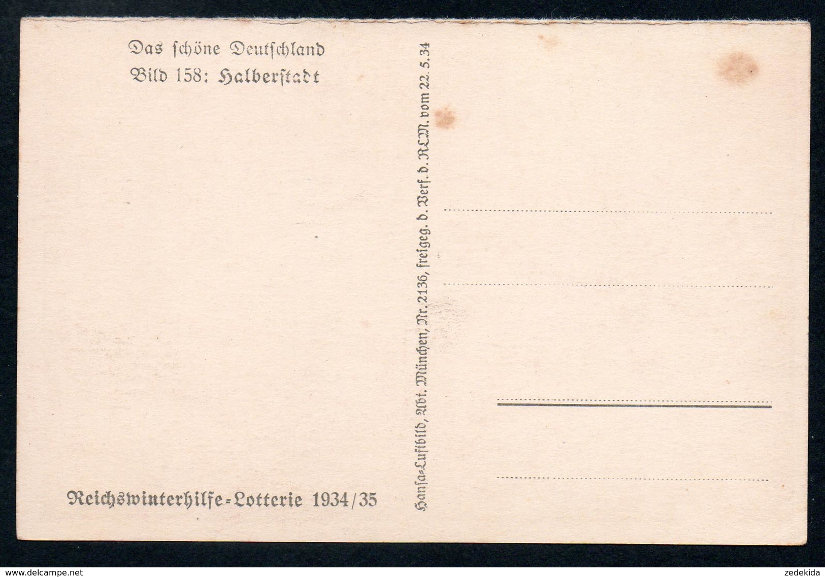 8938 - Alte Ansichtskarte - Halberstadt - Bild 158 - Reichswinterhilfe 1934 - N .gel - Hansa Luftbild - Halberstadt