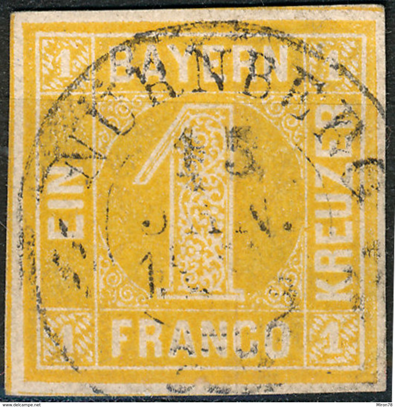 Stamp German States  Bavaria 1862 1kr Used Lot3 - Other & Unclassified