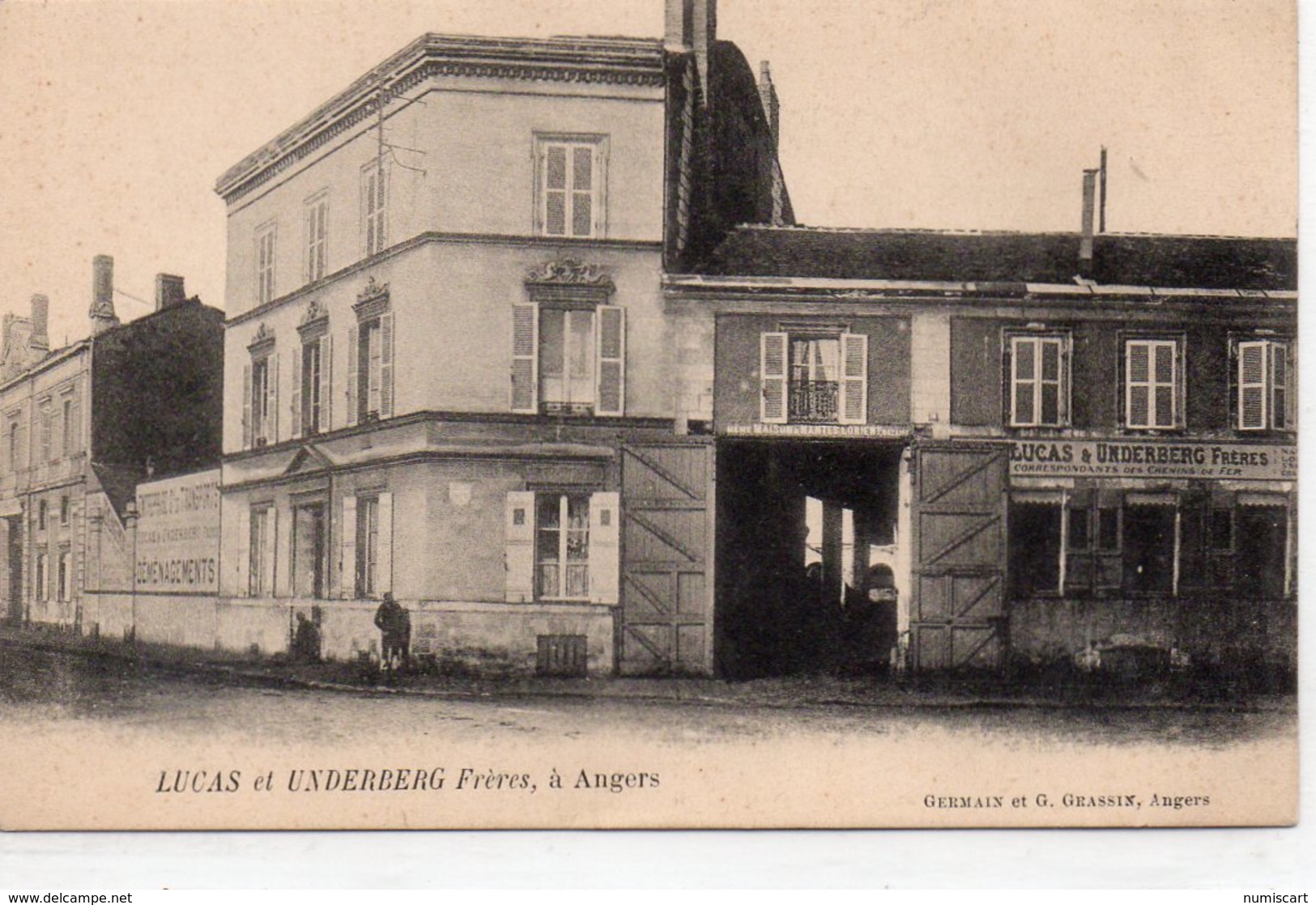 Angers.. Animée "Lucas Et Underberg Frères" Entreprise De Transport Crée En 1868 à Angers Rue Denis-Papin - Angers