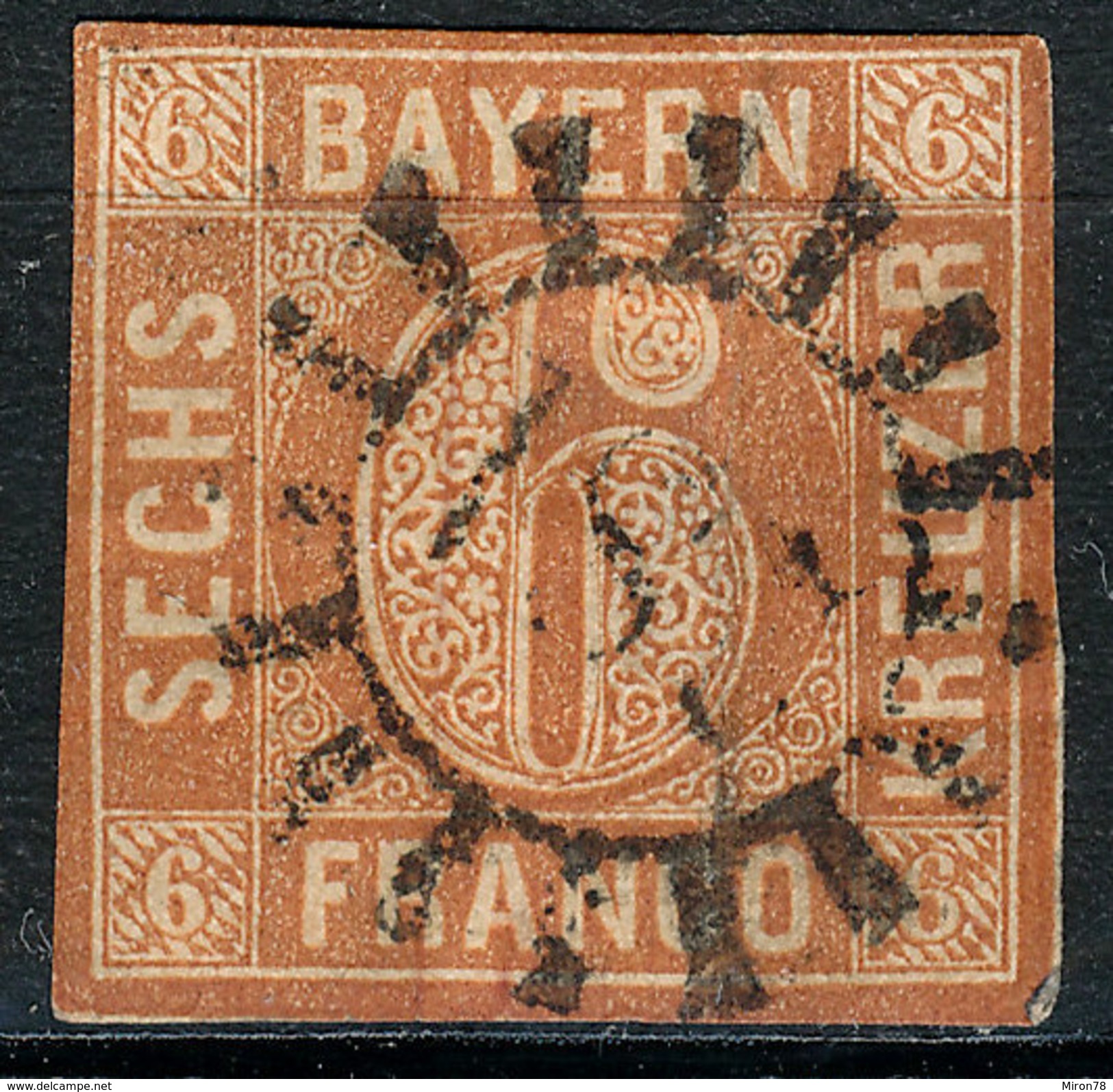 Stamp German States  Bavaria 1850-58 6kr Used Lot100 - Autres & Non Classés