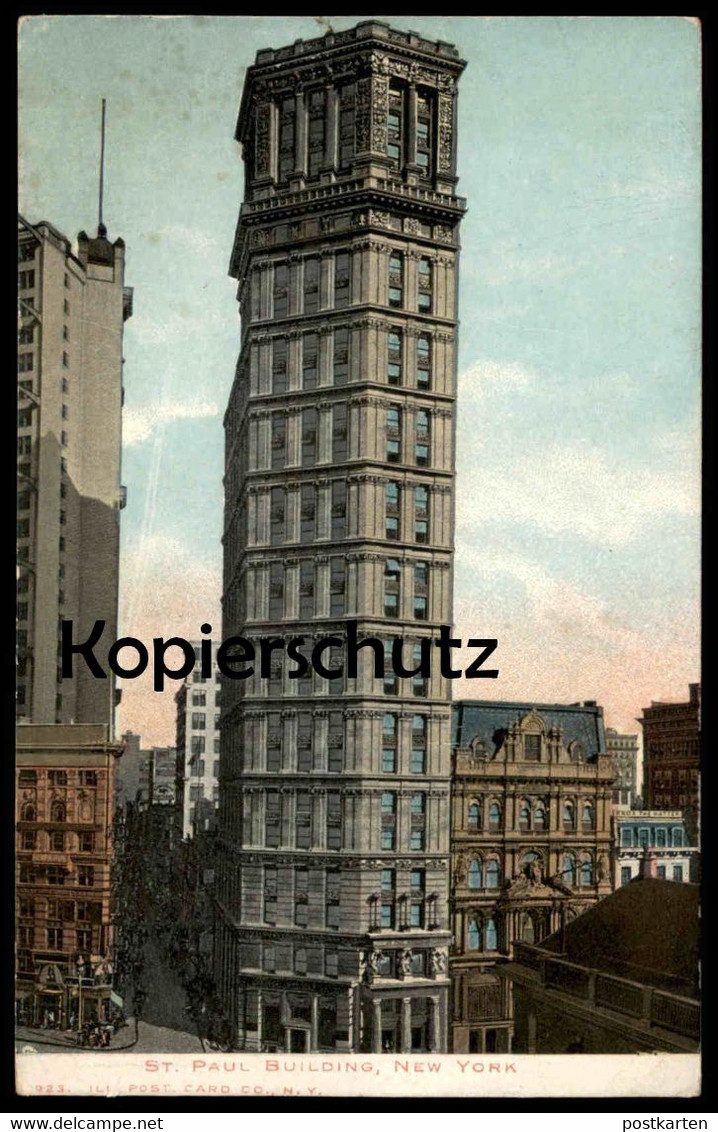 ALTE POSTKARTE ST. PAUL BUILDING NEW YORK Hochhaus Wolkenkratzer Postcard Ansichtskarte Cpa AK - Manhattan