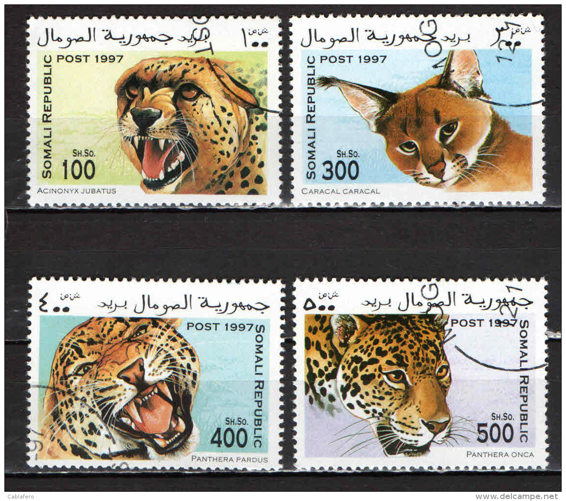 SOMALIA - 1997 - FAUNA SELVATICA: FELINI - USATI - Somalia (1960-...)