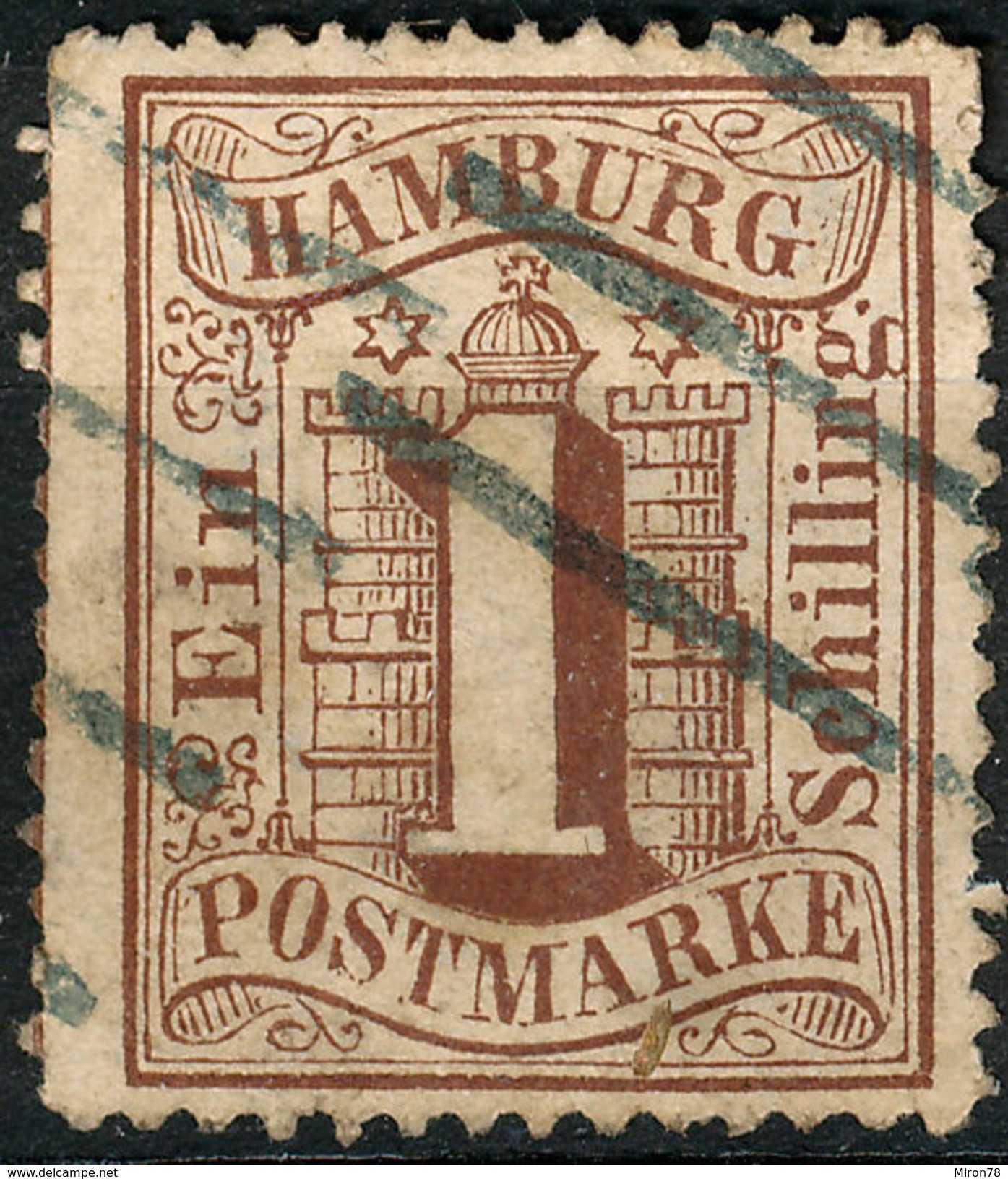 Stamp German States Hamburg  1864-65 1s Used  Lot2 - Hamburg