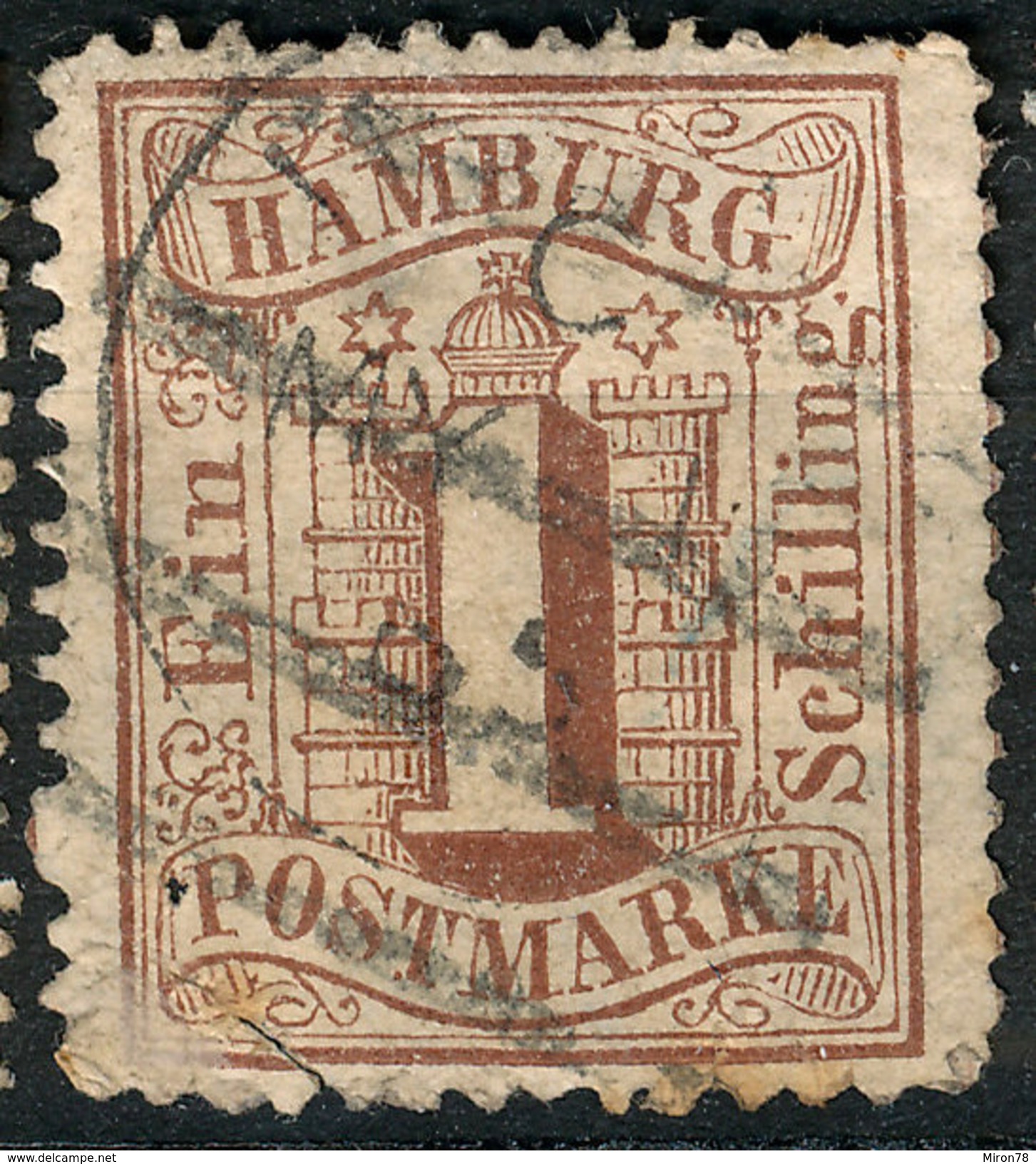 Stamp German States Hamburg  1864-65 1s Used  Lot3 - Hambourg