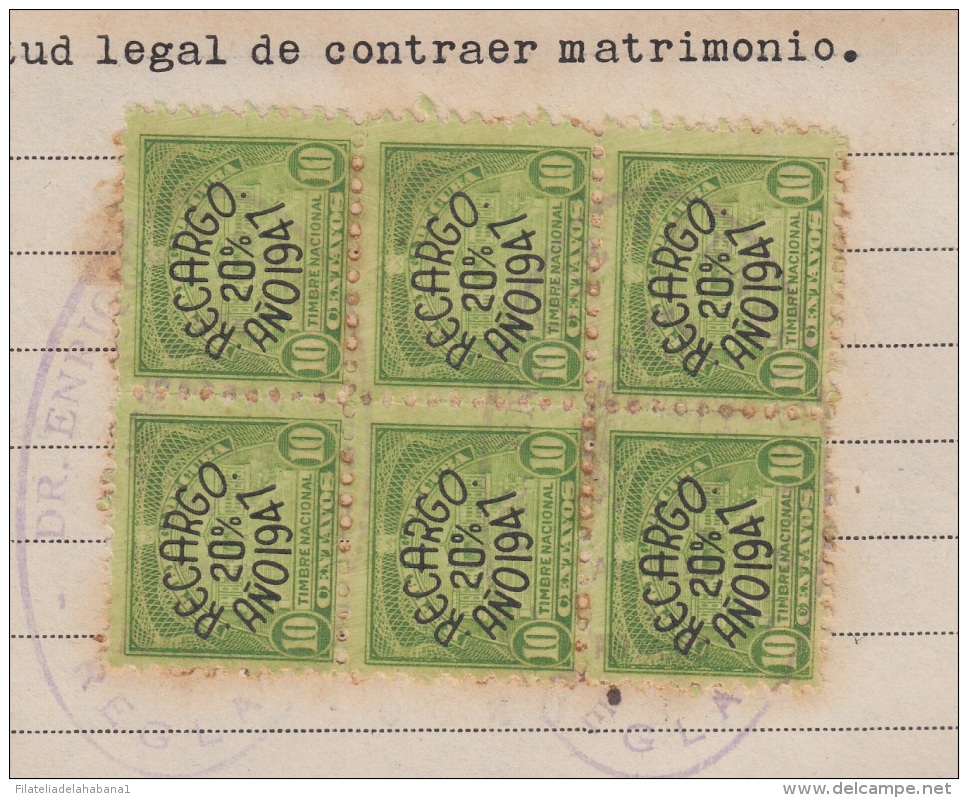 REP-212 CUBA REPUBLICA REVENUE (LG-1116) 10c (6) TIMBRE NACIONAL 1947 - Strafport