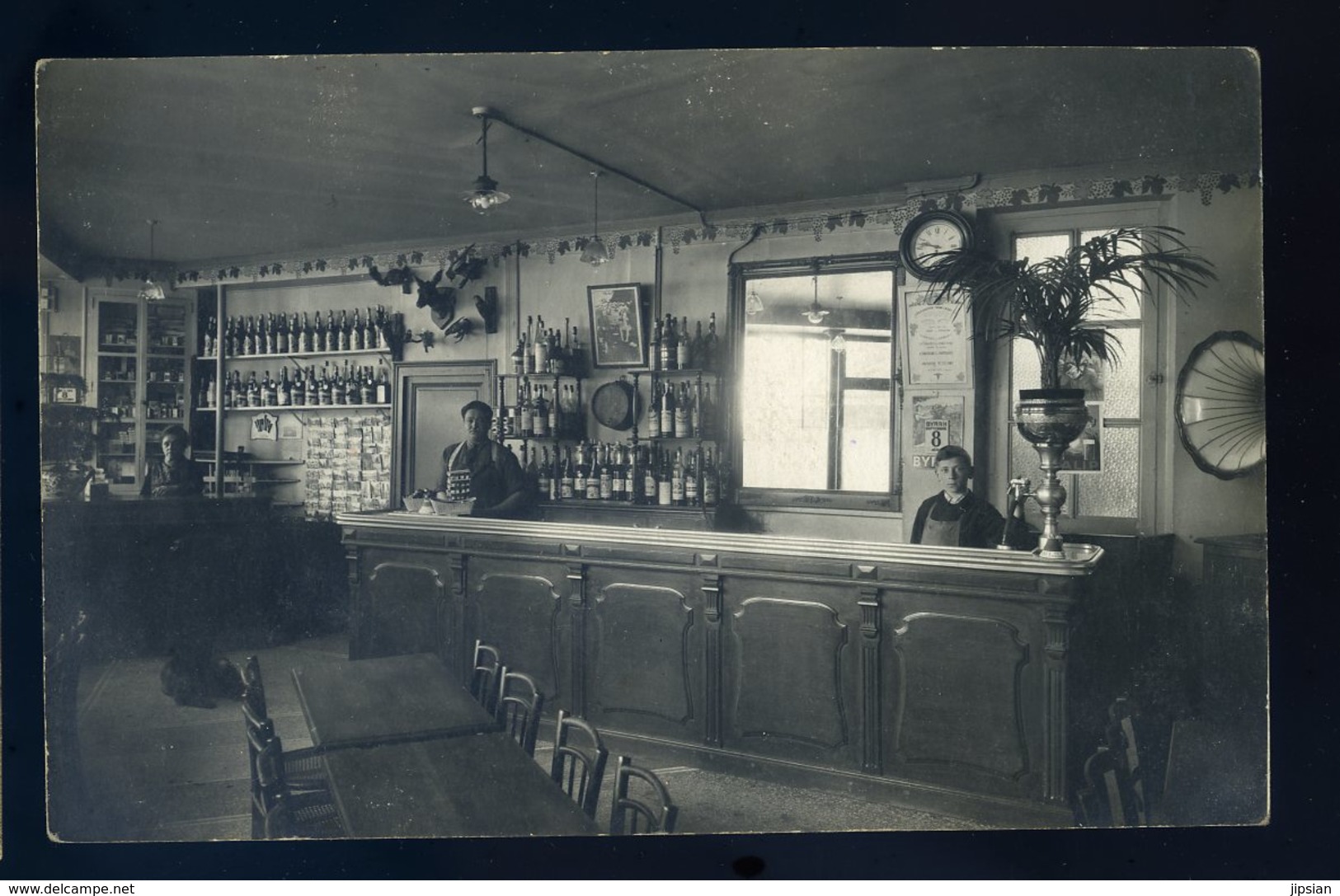 Cpa Carte Photo Du 45 Intérieur D' Un Café Bar Comptoir Zinc Photographe Jaques à Orléans  YPO2 - Orleans