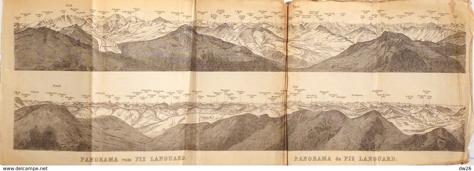 Carte Géographique: Panorama Baedeker 1907 - Panorama Vom (du) Piz Languard (Suisse, Grisons) - Cartes Géographiques