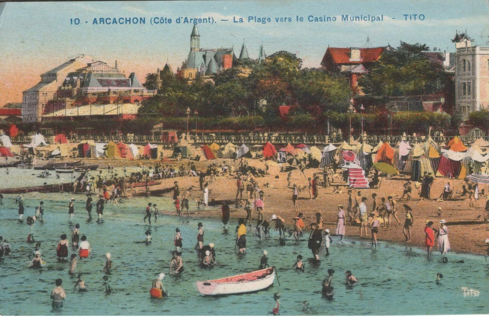 33ARC01A3 CPA 33 - 10. ARCACHON LA PLAGE VERS LE CASINO MUNICIPAL     1952 - Arcachon