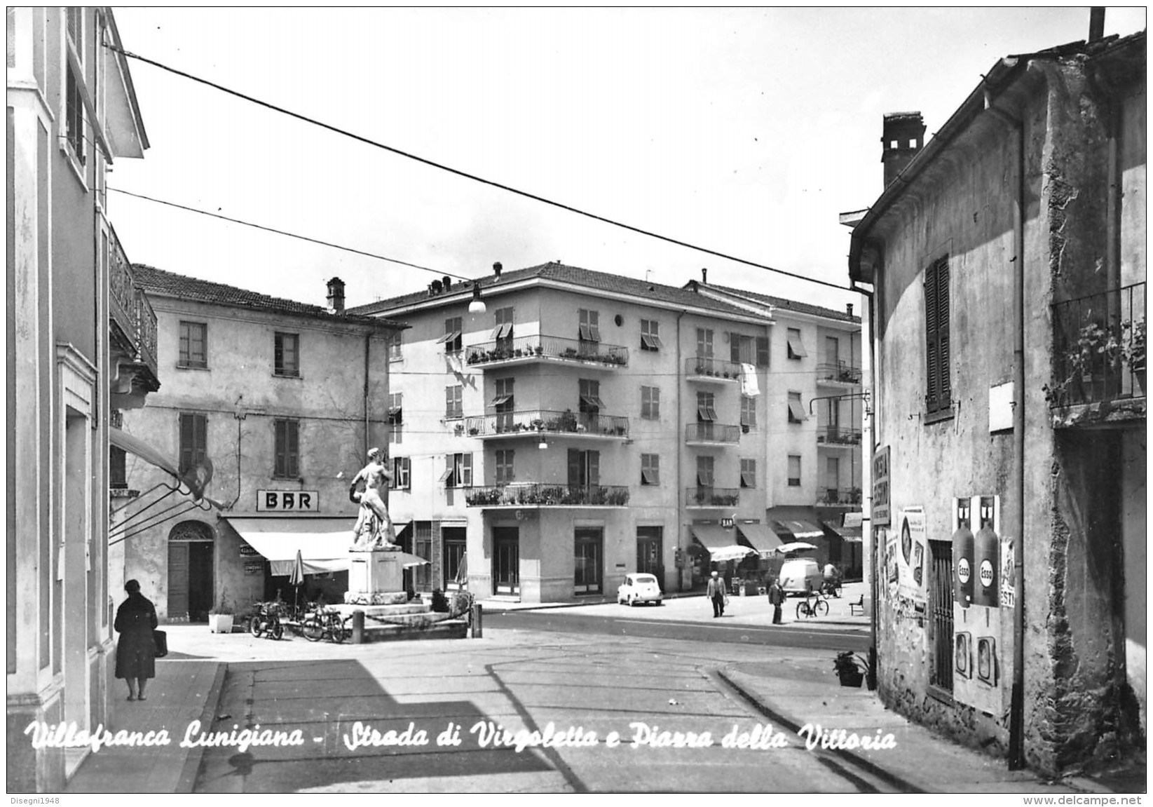 06508 "VILLAFRANCA LUNIGIANA (MS) - STR. DI VIRGOLETTA E PIAZZA VITTORIA" ANIMATA, . CART. ILL. ORIG. NON SPEDITA - Altri & Non Classificati