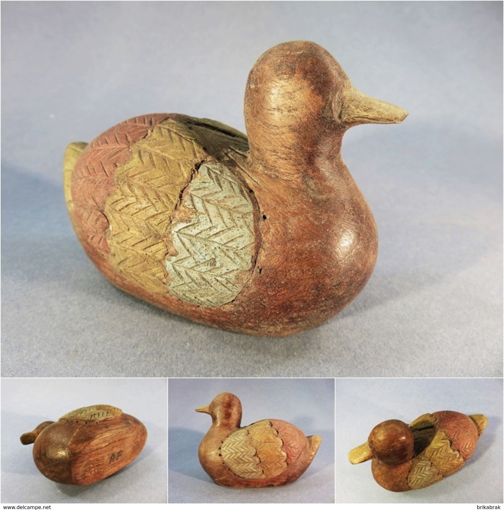 CANARD EN BOIS + Animal Ferme Sculpture Statue - Hout