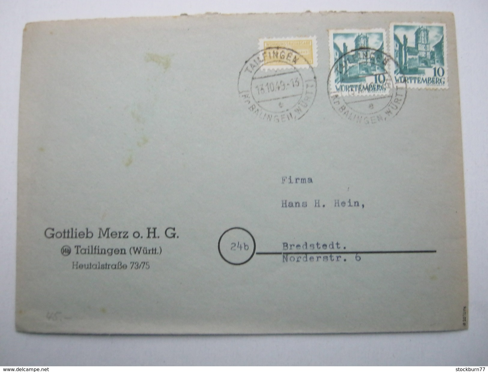 1949 , TAILFINGEN , Firmenbrief - Sonstige & Ohne Zuordnung
