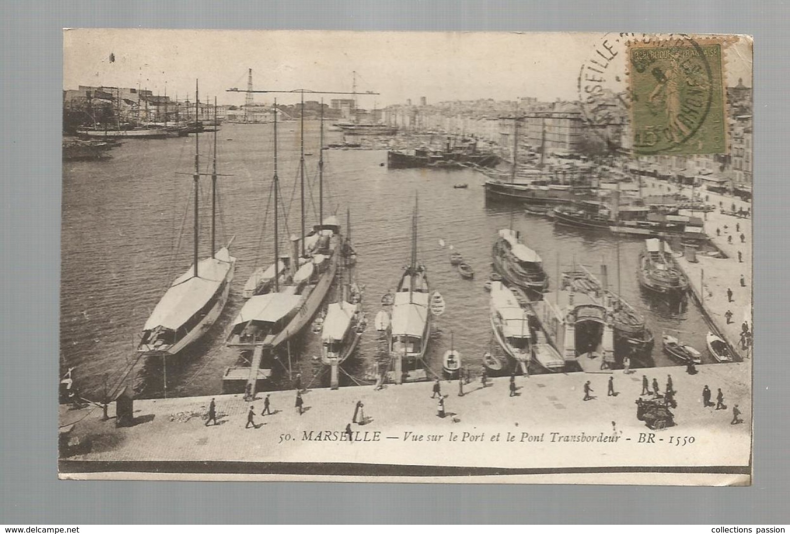 Cp, Bateaux , 13 , MARSEILLE , Vue Sur Le Port Et Le Pont Transbordeur , Voyagée 1918 - Unclassified