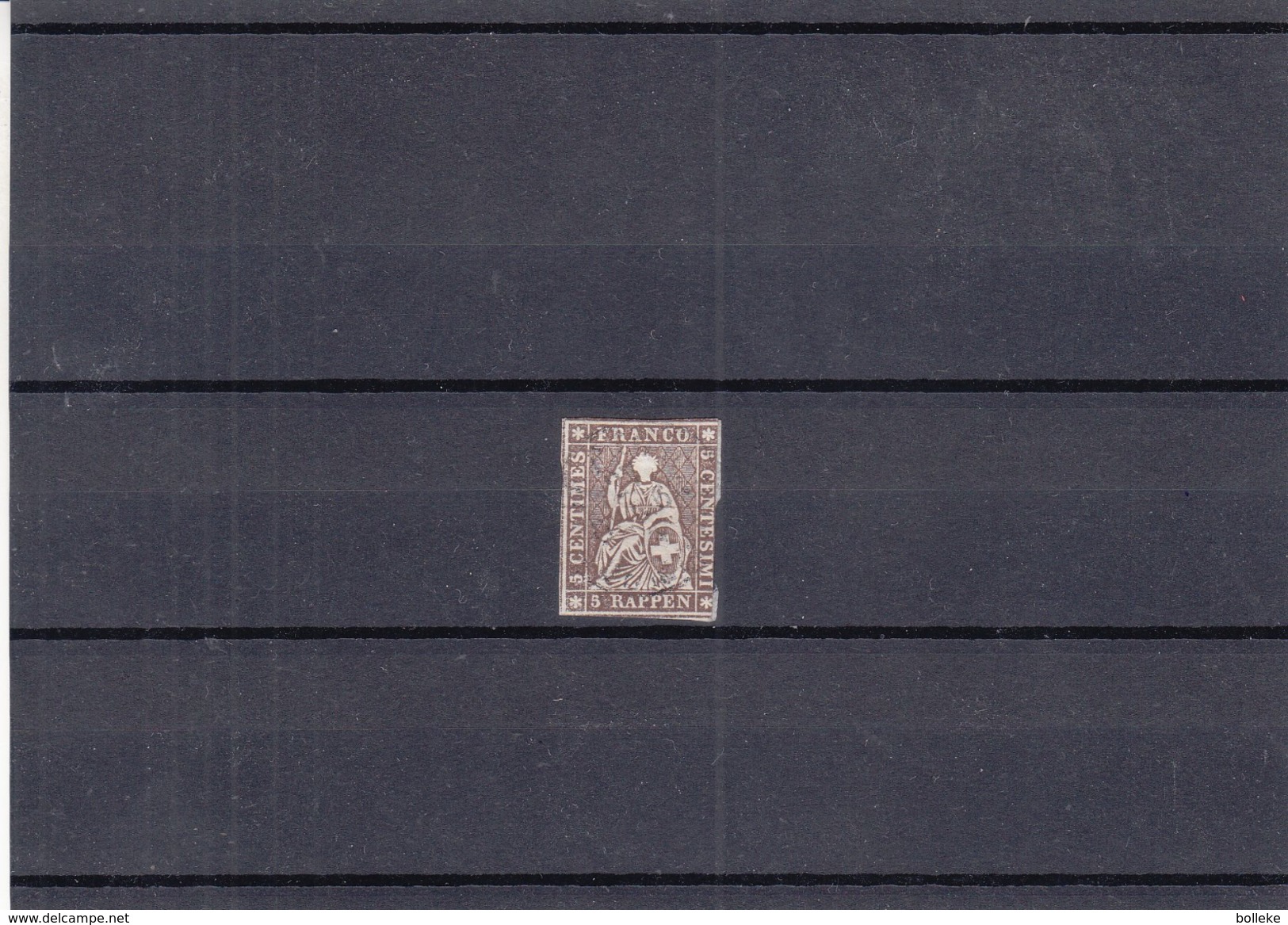 Suisse - Yvert 26c Oblitéré - Papier Moyen - Fil Vert -  Valeur 160 Euros - - Used Stamps