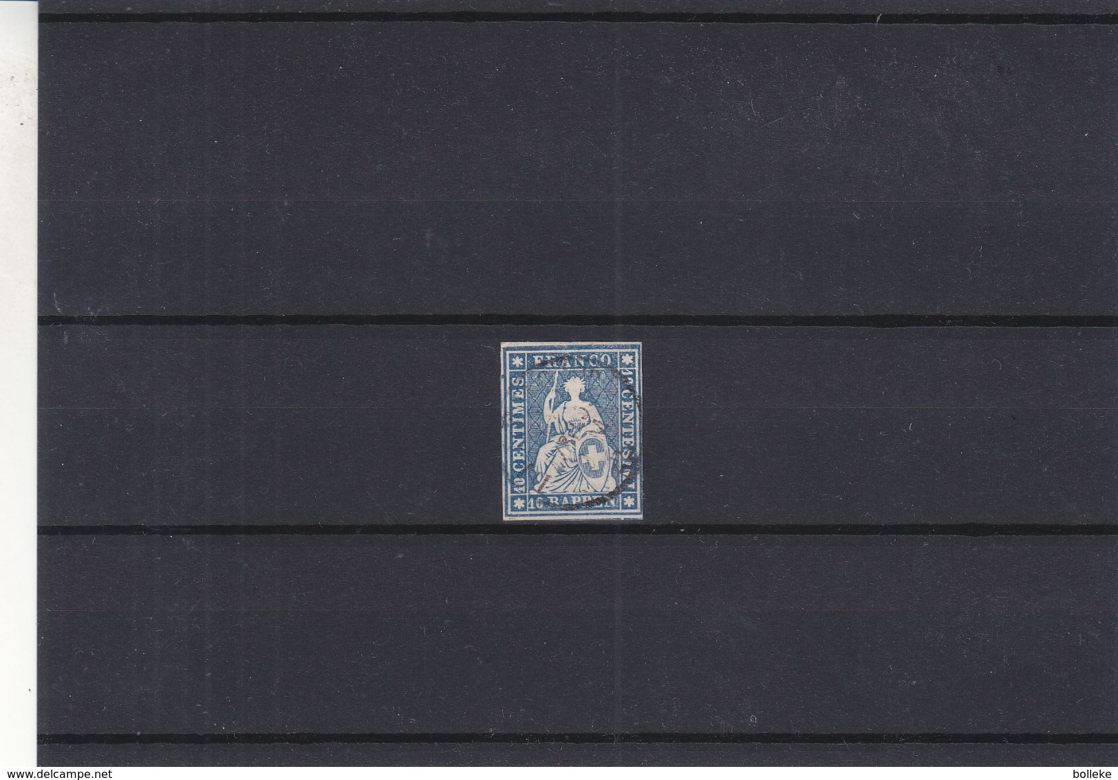 Suisse - Yvert 27a Oblitéré - Papier Moyen - Fil Rouge -  Valeur 45 Euros - - Used Stamps