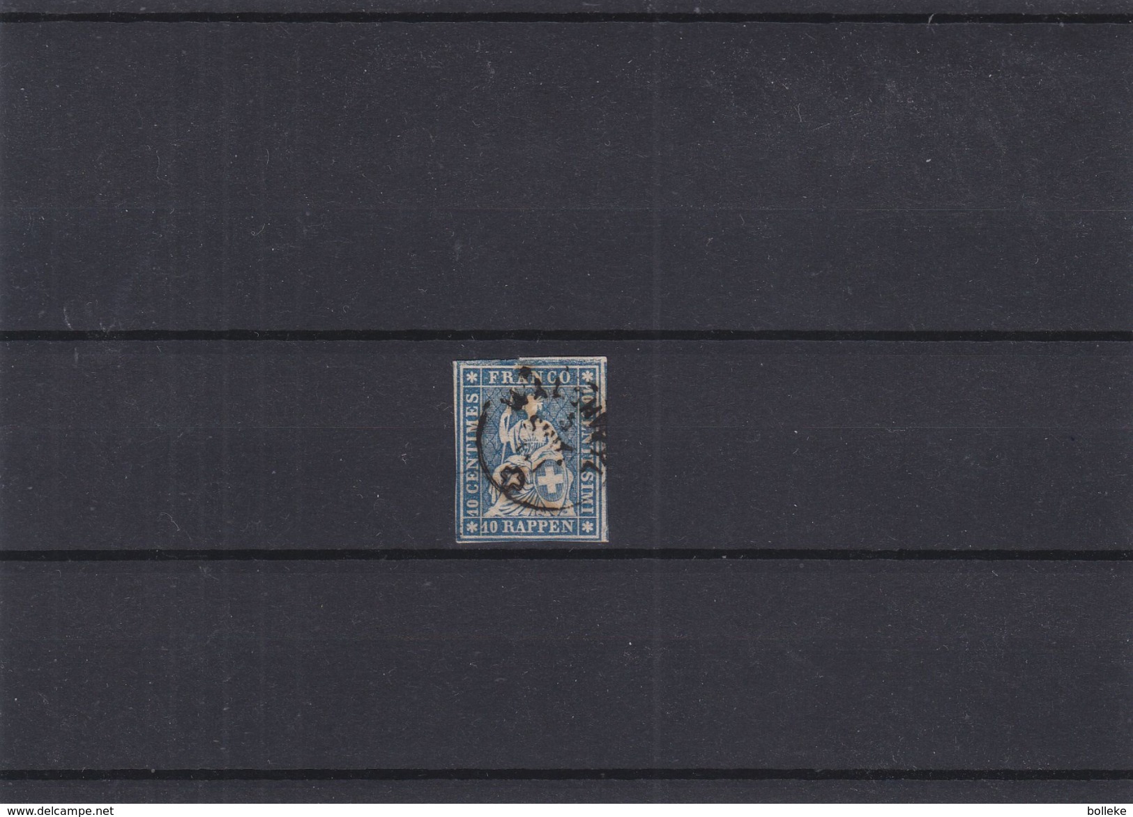 Suisse - Yvert 27b Oblitéré - Papier Moyen - Fil Vert -  Valeur 110 Euros - - Used Stamps