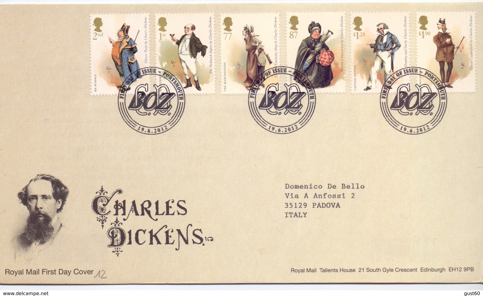 Great BritainFDC 2012 Dickens NEW PRICE - 2011-2020 Decimale Uitgaven